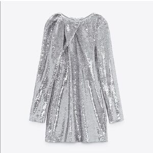 Zara Sequin Silver MiniDress